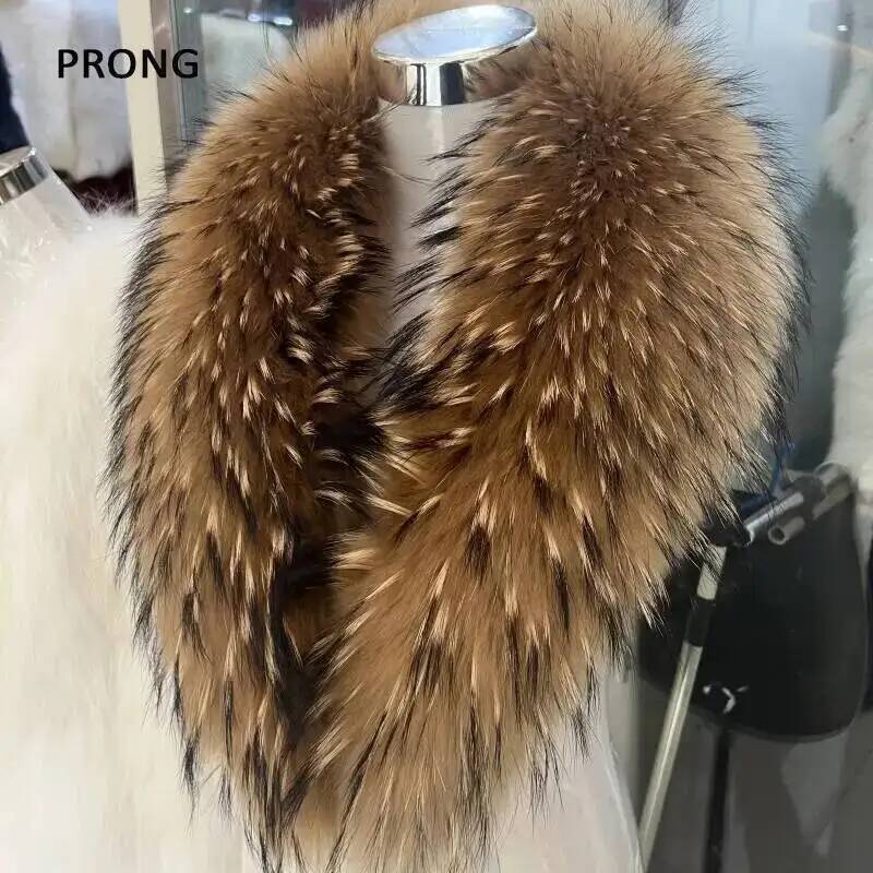 天然アライグマの毛皮の襟,女性用,本物の毛皮のスカーフ,豪華 - Winter Clothing Pk のレビューと価格