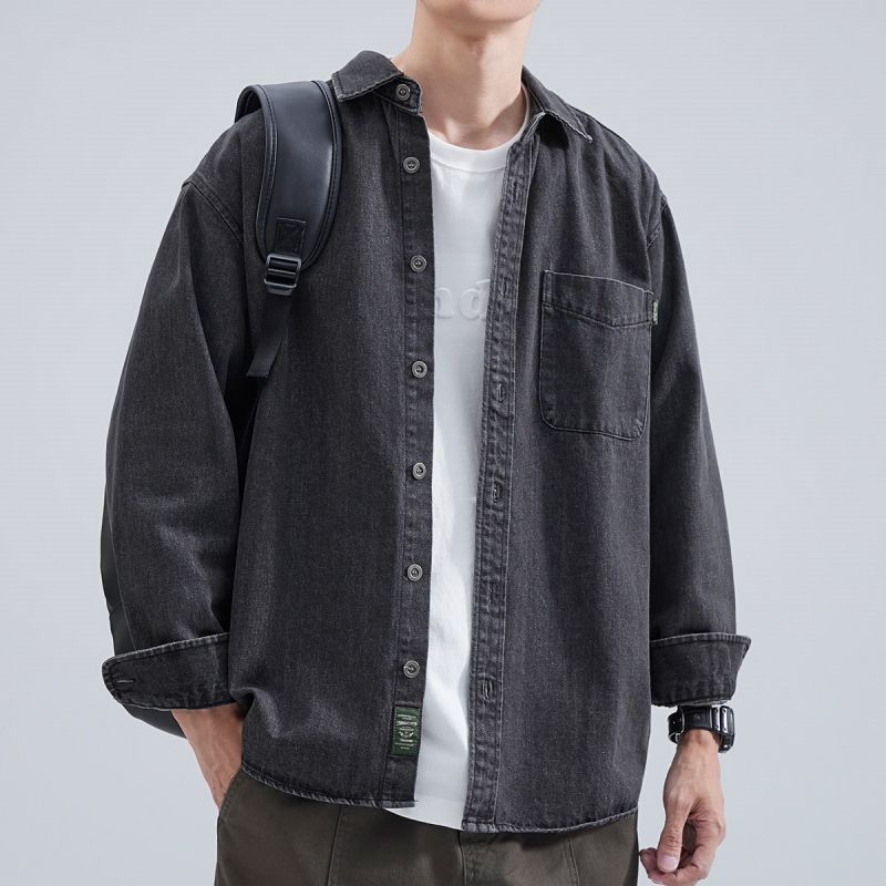 デニムシャツ メンズ 長袖 2025 春秋 日本レトロ ルー - Winter Clothing Pk のレビューと価格