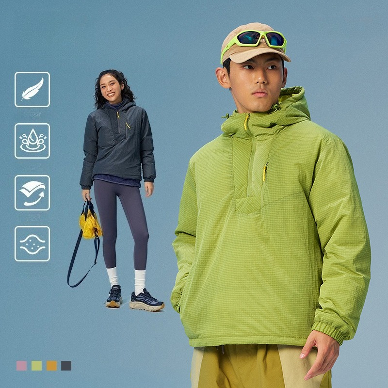 ユニセックス 90%ホワイトダックダウン プルオーバー – - Winter Clothing Hiking のレビューと価格