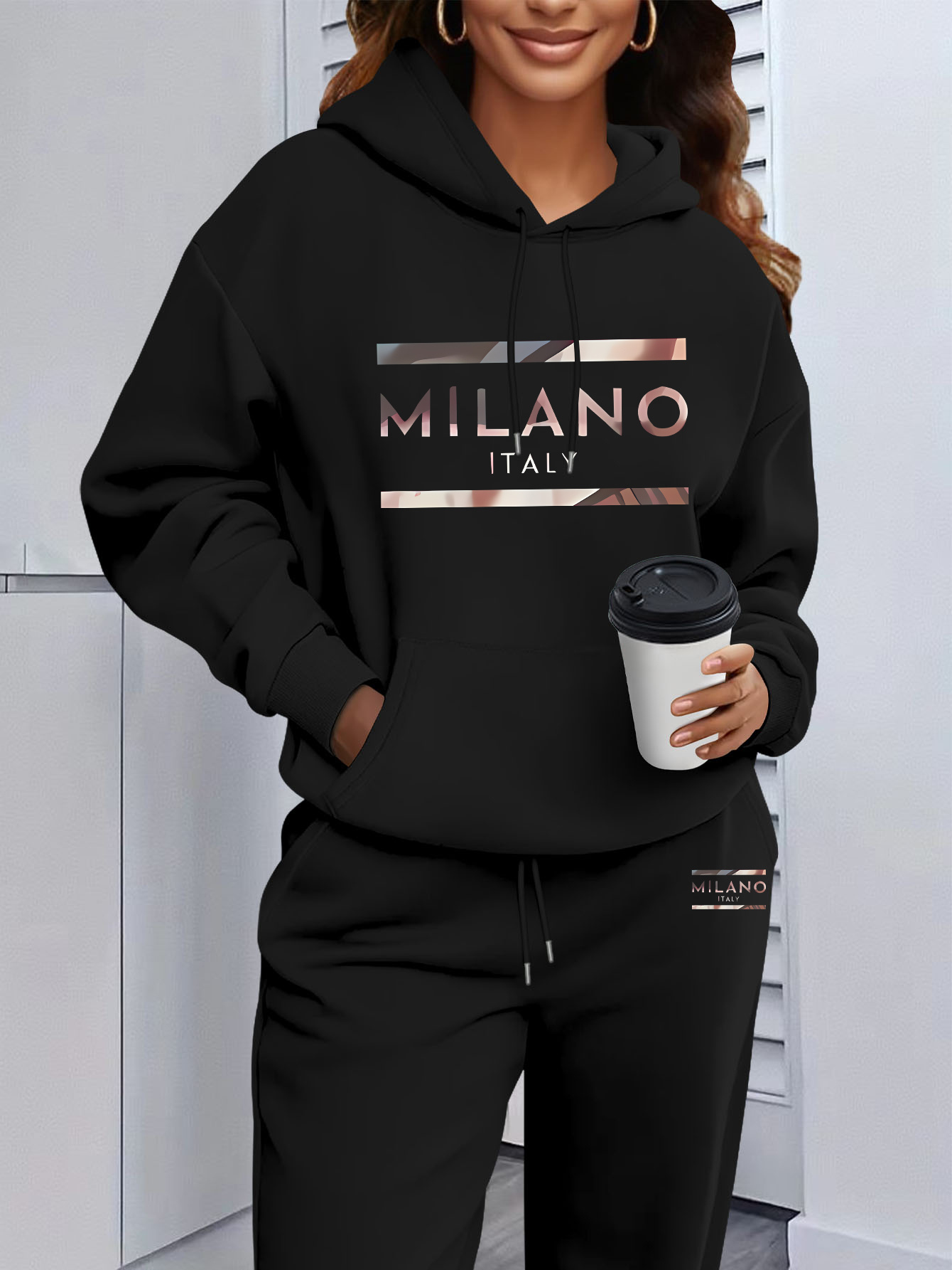 2026年レディースプリントパーカー上下セット、高品質、人気 - Winter Clothing For Women のレビューと価格