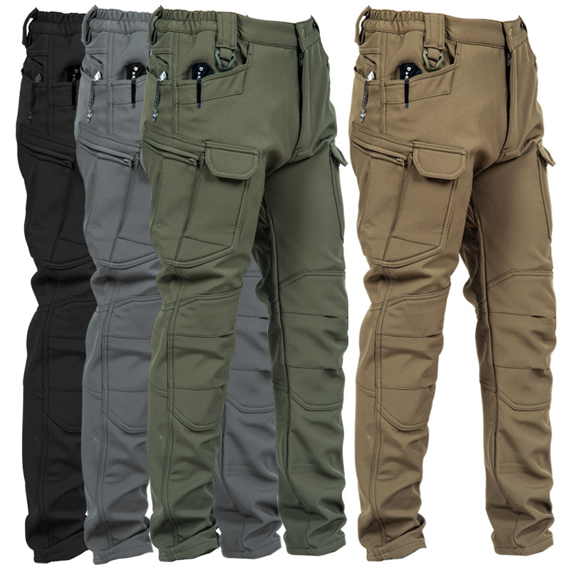 メンズスリムフィットタクティカルワークパンツ、多ポケット、防 - Winter Clothing Hiking のレビューと価格