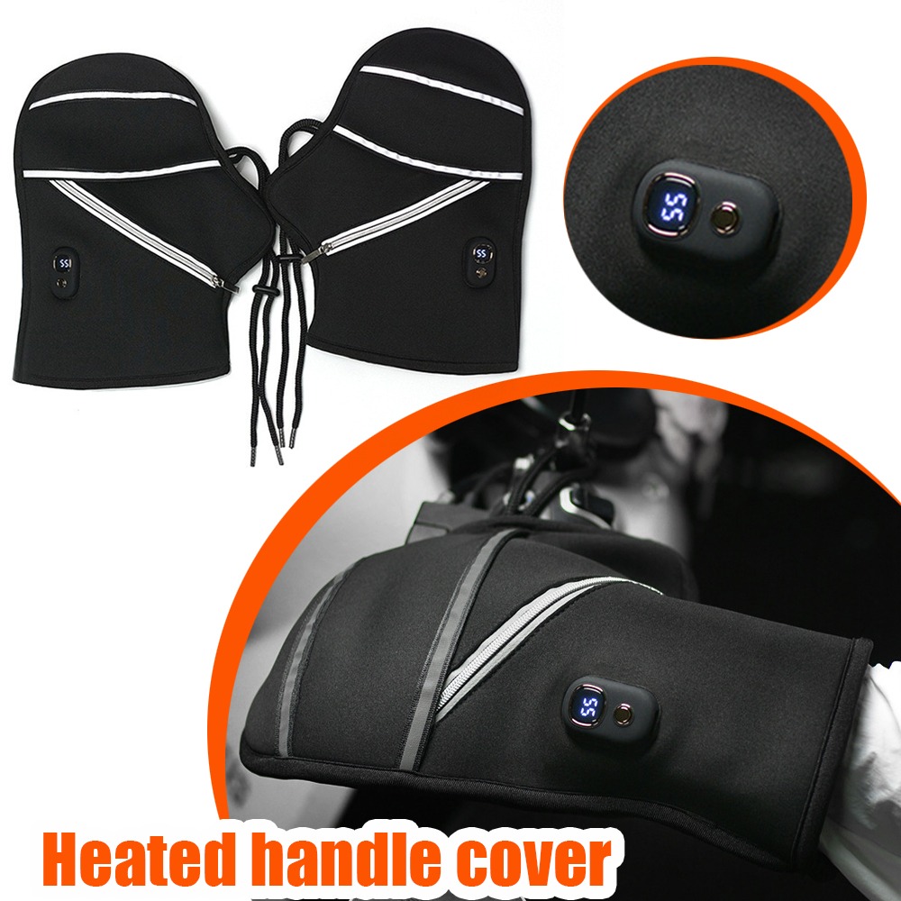 オートバイのハンドルバーカバー冬用加熱電子手袋暖かい防水電気 - Heated Gloves Electric のレビューと価格