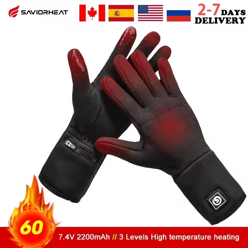 Heated Gloves Electric - 充電式電気ライナー加熱手袋冬暖かいタッチスキー手袋アウトドアスポーツ乗馬スキー釣り狩猟