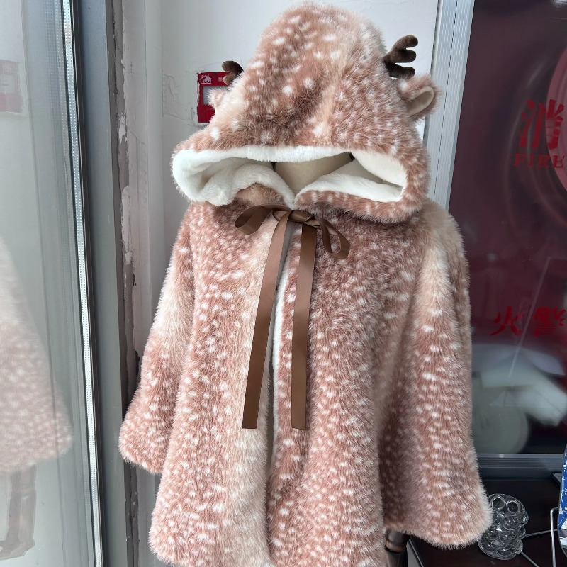 冬の女性用日本製ぬいぐるみ風キュートな鹿柄プリントクリスマス - Winter Clothing Pk のレビューと価格