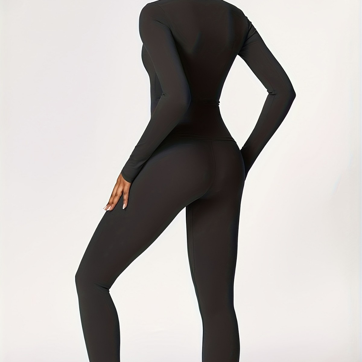 タイトフィットヨガスーツスリム長袖アウトドアランニングスポー - Winter Clothing For Women のレビューと価格