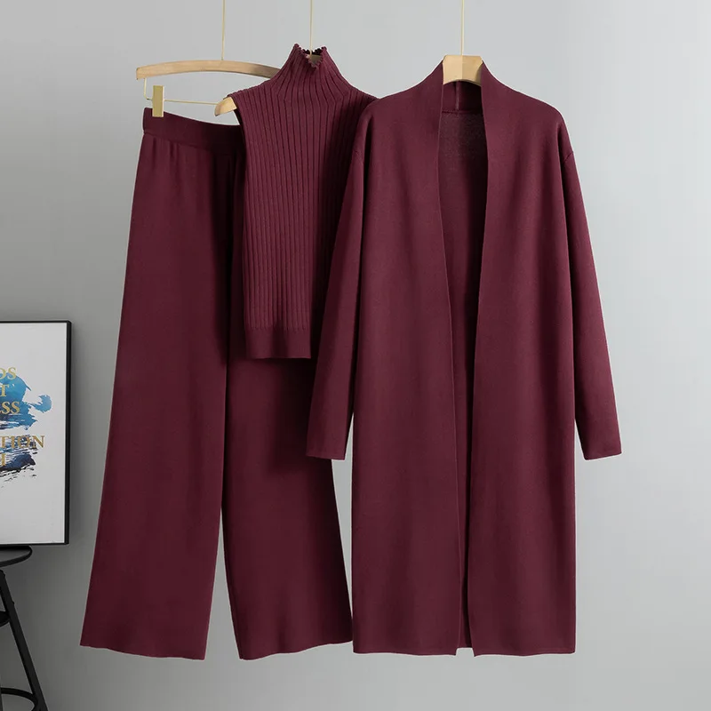 秋・冬用 3点セット レディース カーディガン トラックスー - Winter Clothing For Women のレビューと価格