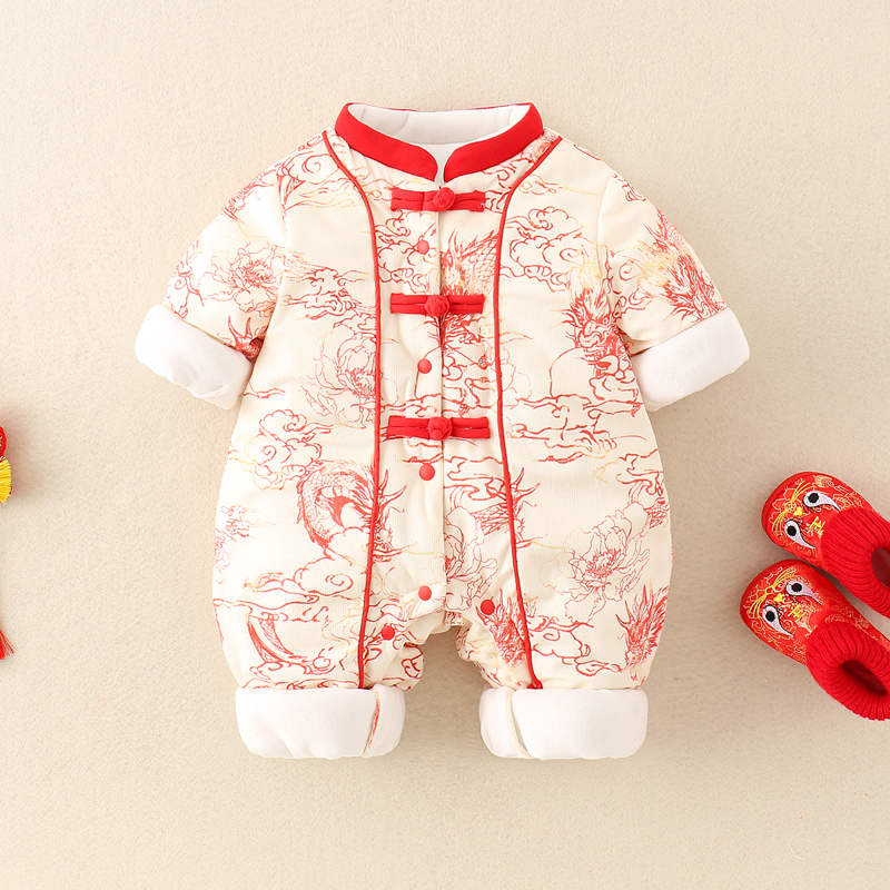 0～2歳の赤ちゃん向け、厚手の冬用ベビー服、裏起毛のロンパー - Winter Clothing Drawing のレビューと価格