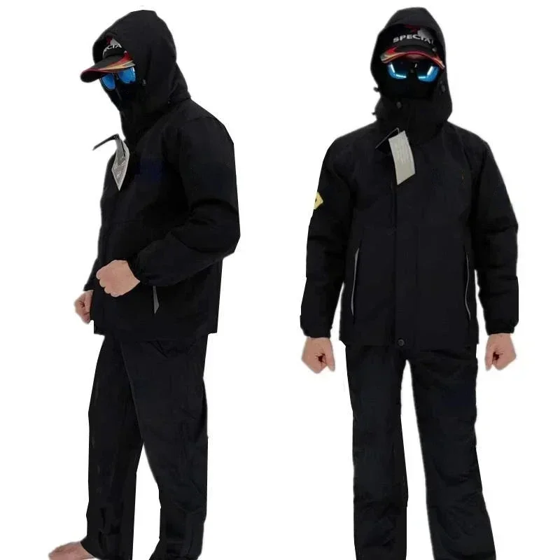 メンズ厚手のフィッシングウェアセット,防水,暖かいフリース, - Winter Clothing Hiking のレビューと価格