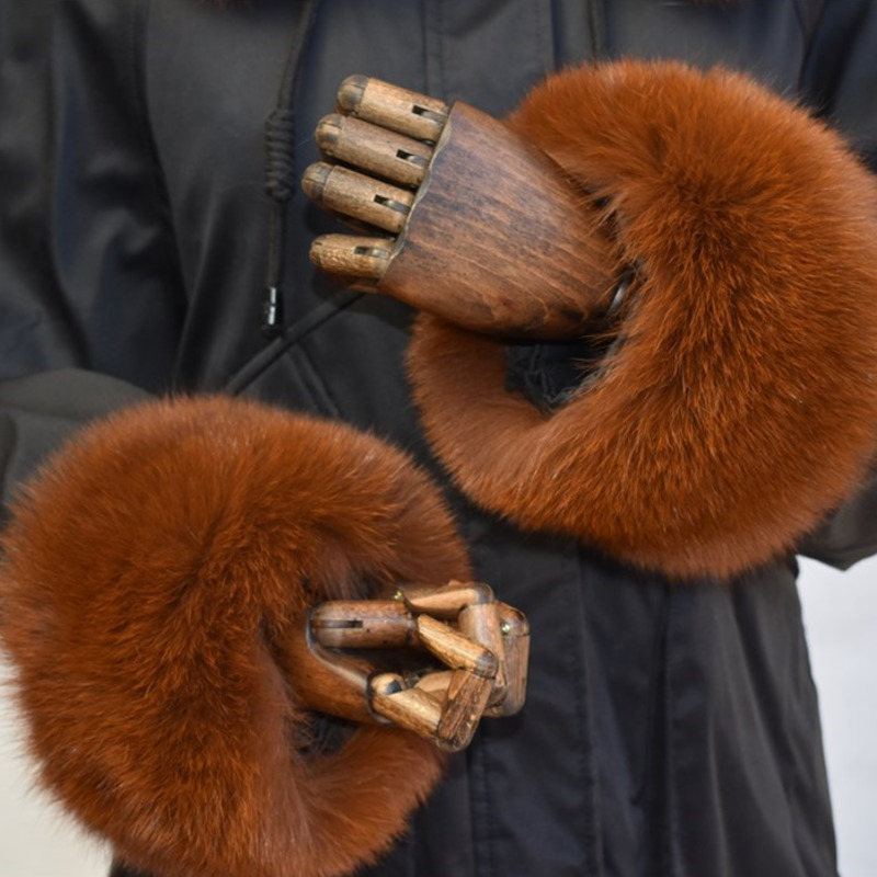 キツネの毛皮の袖口女性のための全体革スリーブサークル天然毛皮 - Winter Clothing Pk のレビューと価格