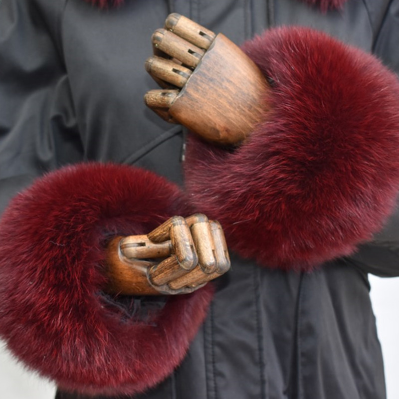 キツネの毛皮の袖口女性のための全体革スリーブサークル天然毛皮 - Winter Clothing Pk のレビューと価格