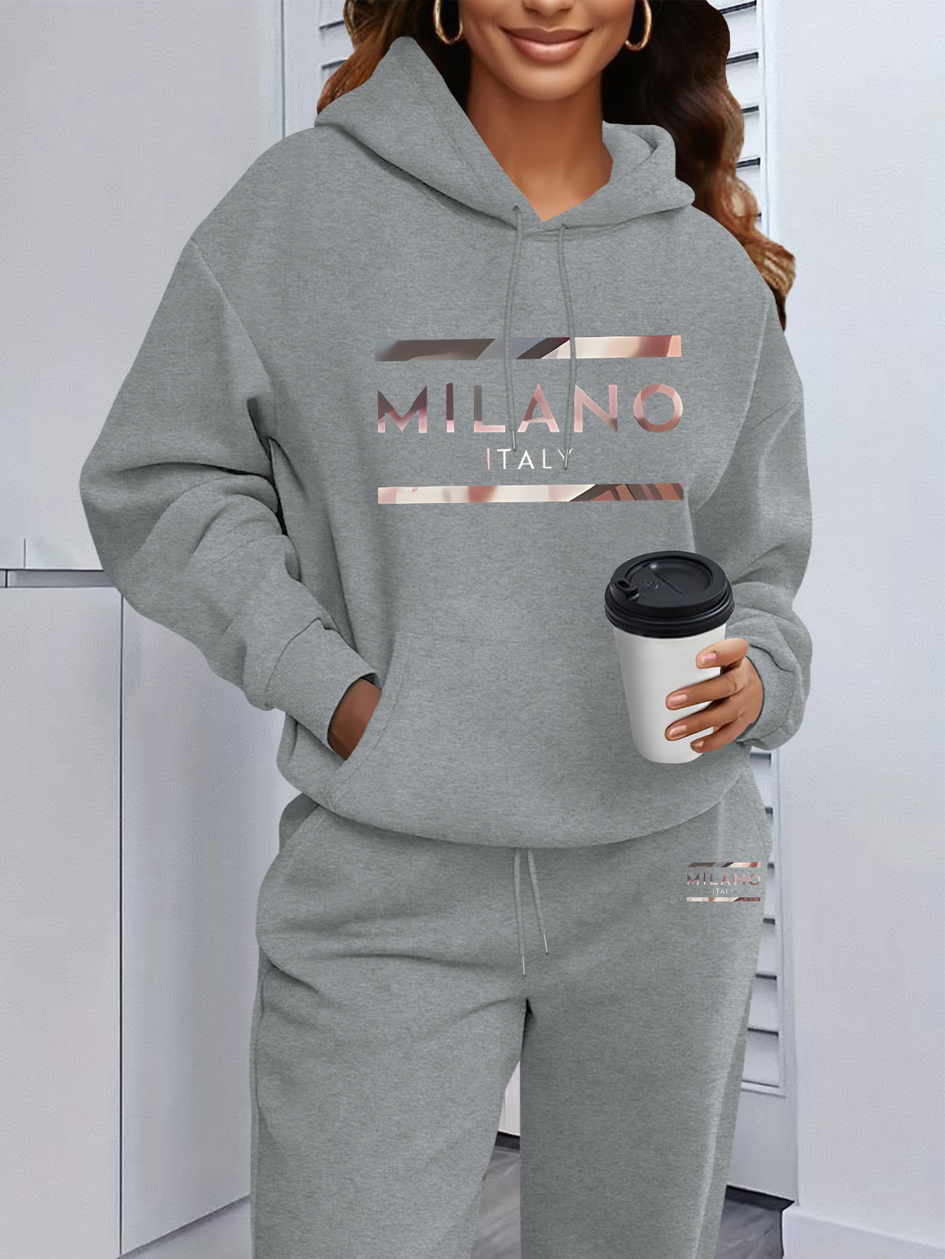 2026年レディースプリントパーカー上下セット、高品質、人気 - Winter Clothing For Women のレビューと価格