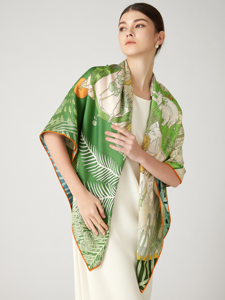 両面スカーフ レディース 大判シルクウールショール ソフトで - Winter Clothing Hong Kong のレビューと価格