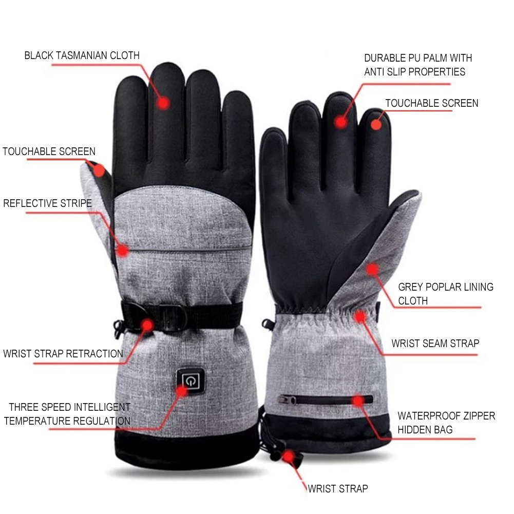 1 ペアハンドウォーマー熱電気ハイキングスキー加熱手袋 50 - Heated Gloves Electric のレビューと価格