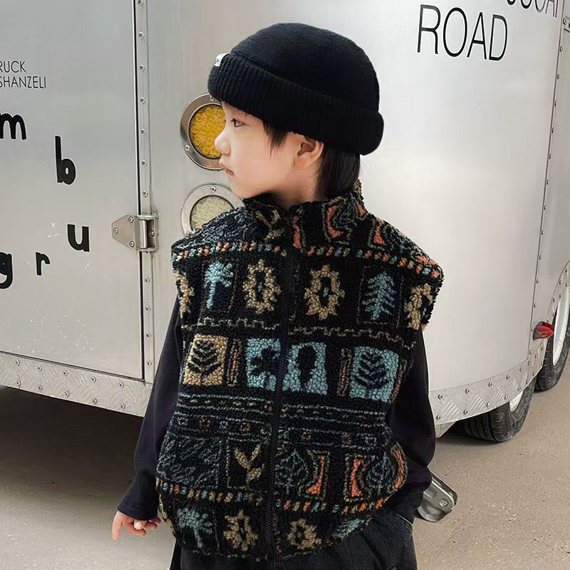 子供服 男の子用 プラッシュ素材 スタンドカラーベスト 20 - Winter Clothing Drawing のレビューと価格