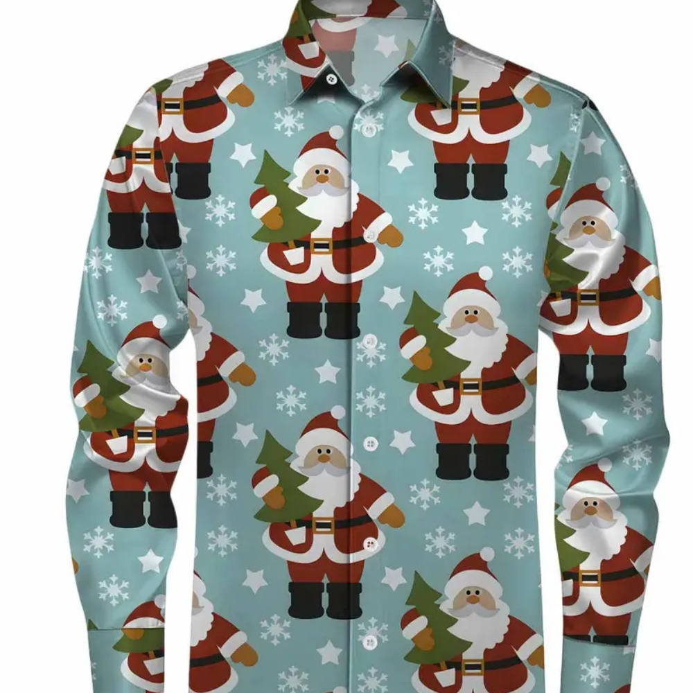 メンズ長袖クリスマスプリントシャツ、襟付きボタン、快適な冬の - Winter Clothing Gift Ideas のレビューと価格