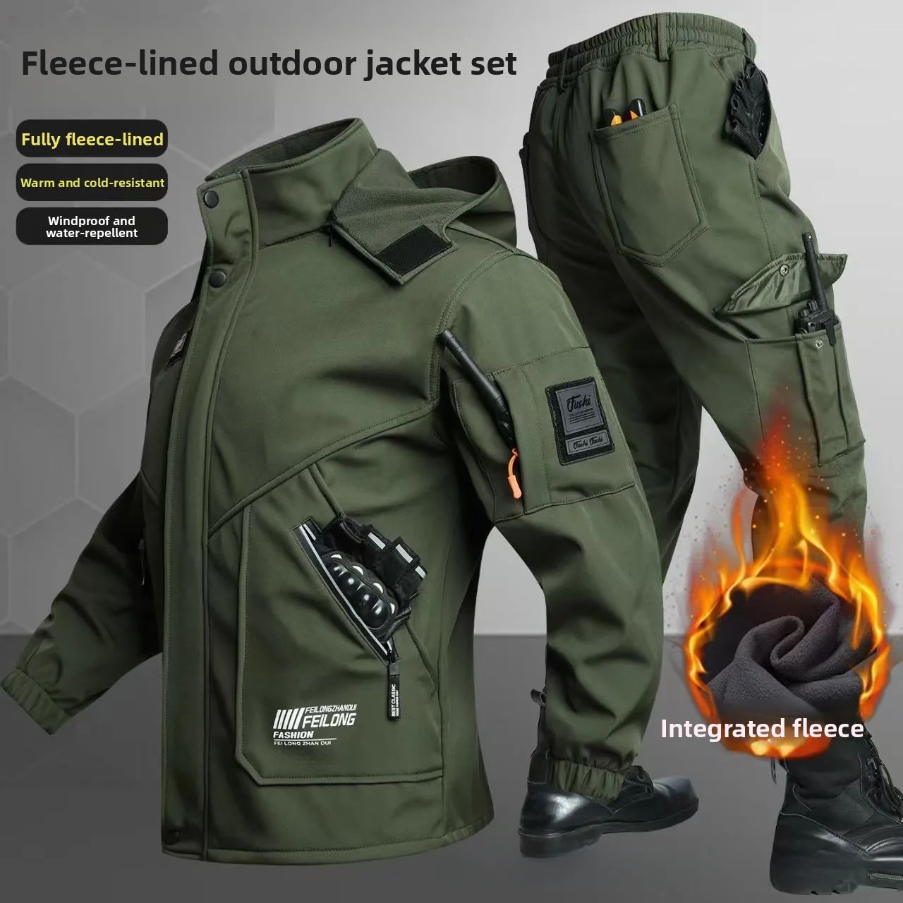 厚手のフリース素材を使用した、秋冬用のアウトドアクライミング - Winter Clothing Pk のレビューと価格