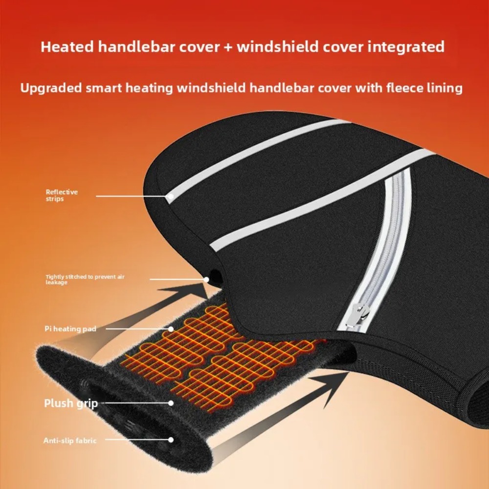 オートバイのハンドルバーカバー冬用加熱電子手袋暖かい防水電気 - Heated Gloves Electric のレビューと価格