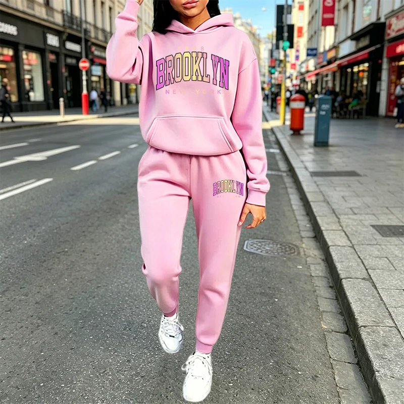 カジュアルな女性用プリントパーカー2点セット。普段使いやスポ - Winter Clothing For Women のレビューと価格