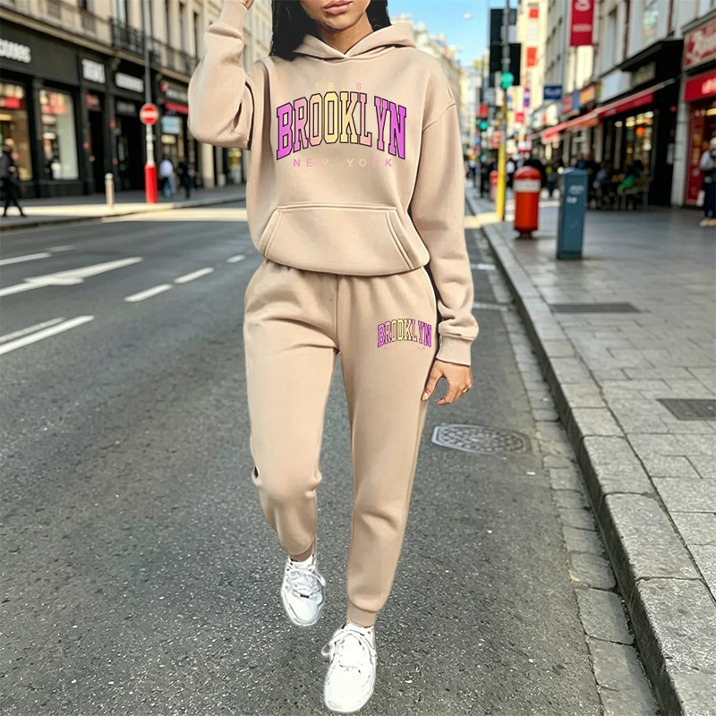 カジュアルな女性用プリントパーカー2点セット。普段使いやスポ - Winter Clothing For Women のレビューと価格