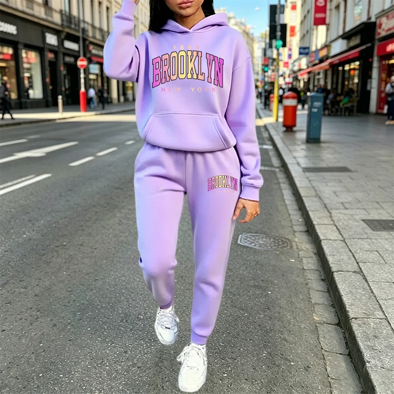カジュアルな女性用プリントパーカー2点セット。普段使いやスポ - Winter Clothing For Women のレビューと価格