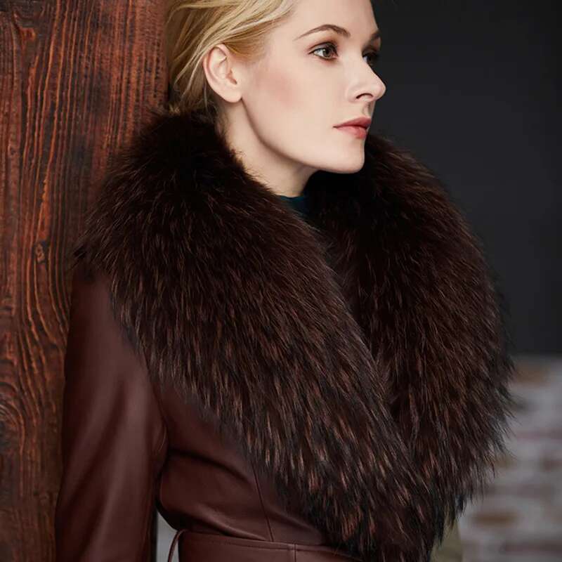 アライグマの毛皮の襟 女性用 冬用 毛皮の襟 コート ジャケ - Winter Clothing Pk のレビューと価格