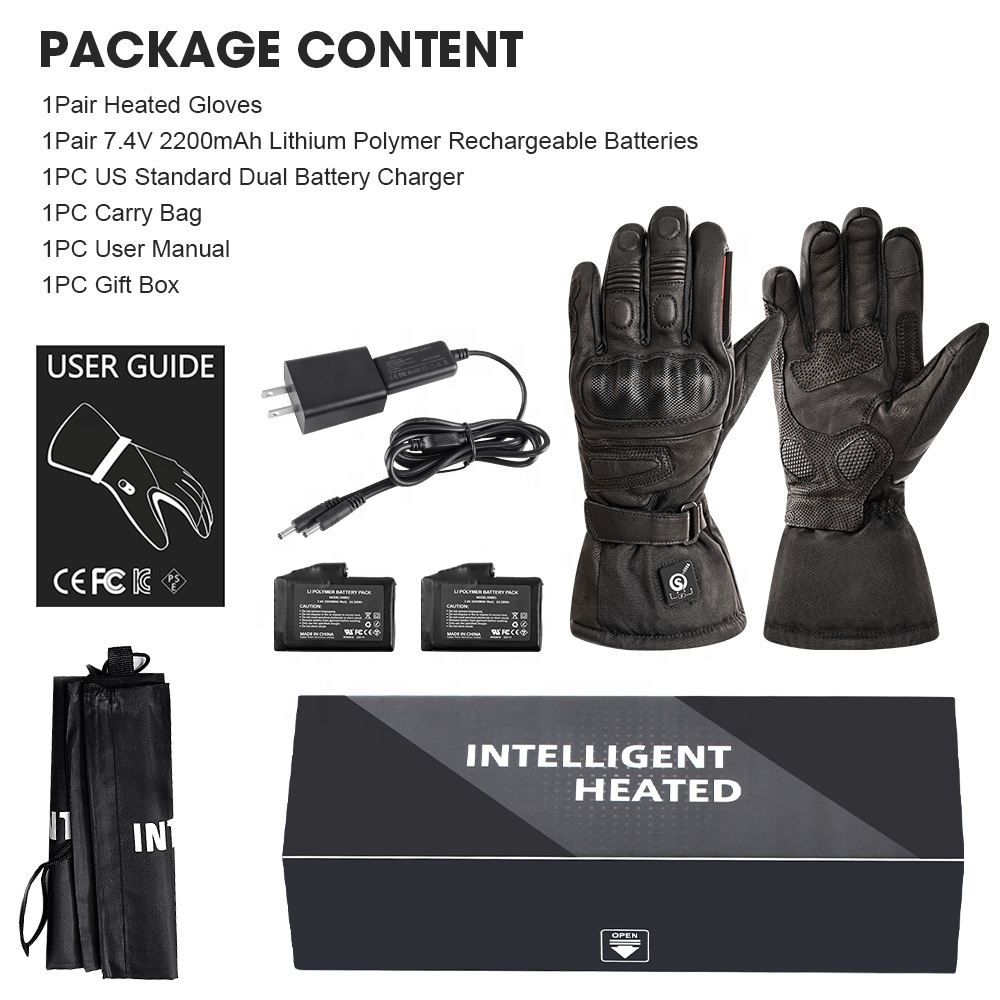 高品質な本革製、電熱機能付き、滑り止め加工、タッチスクリーン - Heated Gloves Electric のレビューと価格