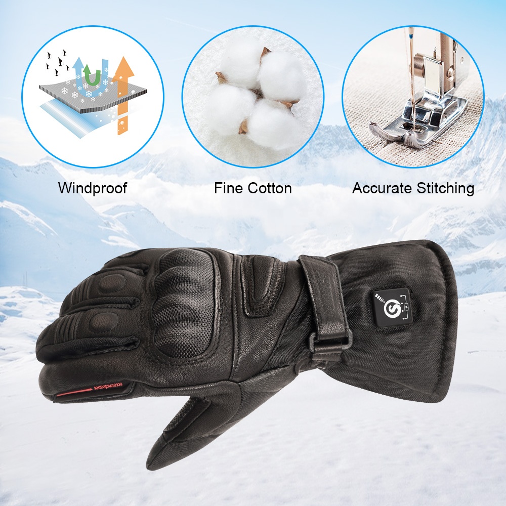 高品質な本革製、電熱機能付き、滑り止め加工、タッチスクリーン - Heated Gloves Electric のレビューと価格
